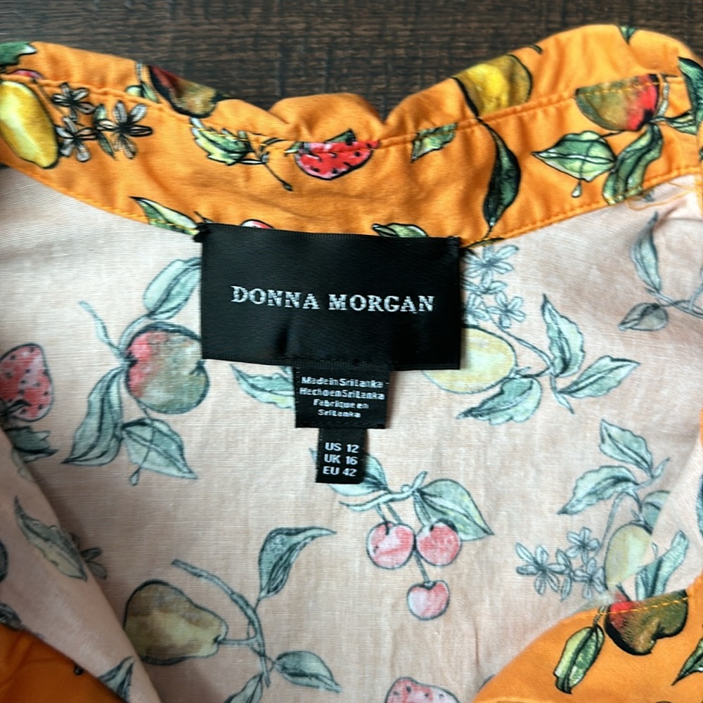 Donna Morgan Collared High Neck Button Down Short SleeveCotton Blend Dress #B18 - Picture 6 of 8